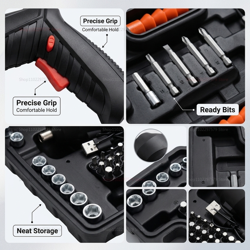 47-częściowy zestaw akumulator – Electric Screwdriver Rechargeable Usb recenzja i cena